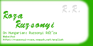 roza ruzsonyi business card